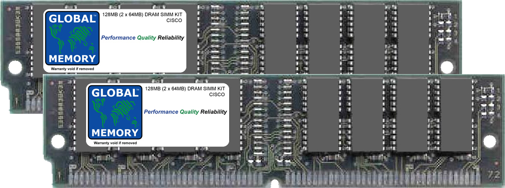128MB (2 x 64MB) DRAM SIMM MEMORY RAM KIT FOR CISCO CATALYST 5000 / 5500 SERIES SWITCHES (MEM-C5K-NAM-UPGD) - Click Image to Close